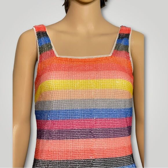 🔥🔥🔥Midnight Doll Striped Sequin Sheath Size 1 - Picture 6 of 9